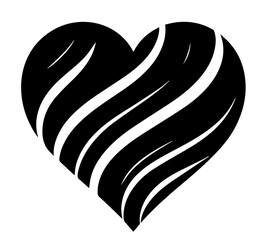 bold black heart logo with minimalistic style – black vector shape