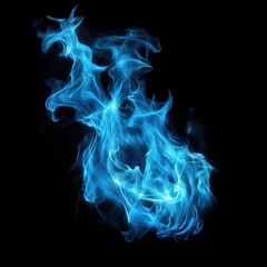 Blue fire bonfire smoke flame.