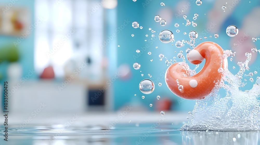 Poster captivating 3d of tranquil floating bubbles in a serene minimalist background with ample copy space 