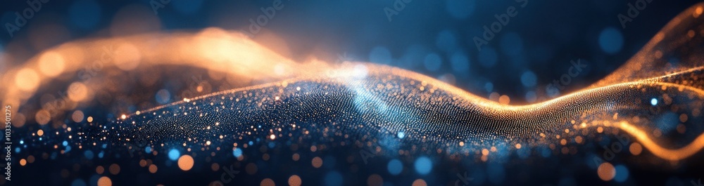 Aufkleber abstract background with a glowing light wave and bokeh effect.