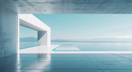 Fototapeta premium Villa swimming pool for seaside tourism 
