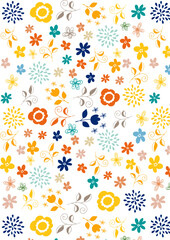 北欧風　素朴な花柄 パターン2