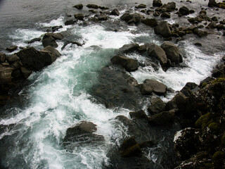  Water Crashing Against Rugged Rocks in Iceland