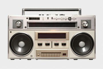 Obraz premium Retro boombox cassette player electronics stereo radio.