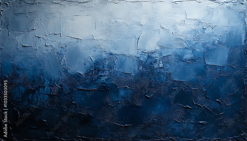Poster A textured abstract artwork featuring a gradient of blue tones, evoking a serene and atmospheric quality.