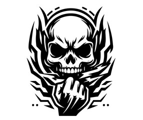 human skull logo style and expressions