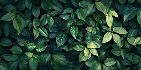 Fototapeta premium dark green foliage of Virginia creeper backdrop