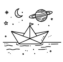 fun and playful coloring page for kids with various designs in black vector
