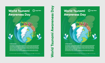 Simple flat victor world tsunami Awareness day