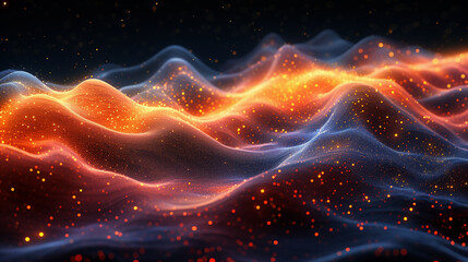 Obraz premium Energy of space. Technology presentation design template, brochure or flyer pattern. Web banner. Light and smooth texture, digitally dynamic curves.