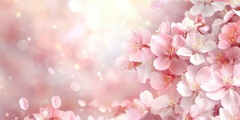 Spring background with sakura flowers. A beautiful season.