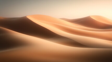 Desert Landscape with Warm Tones and Curved Formations
