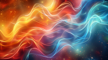 Fototapeta premium Abstract background with glowing lines. Technology presentation design template, brochure or flyer pattern. Web banner. colorful smoke