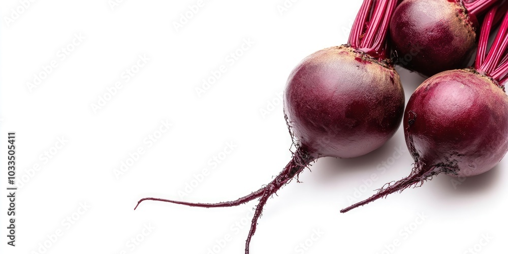 Aufkleber beetroot isolated on a white background with copy space, photographed using studio lighting.