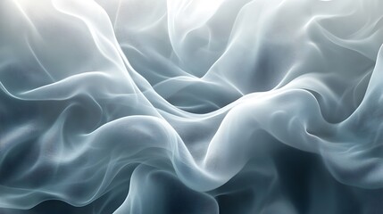 Fototapeta premium A soft, ethereal fabric gently swirling, showcasing delicate textures and a light, airy quality in shades of white and blue.