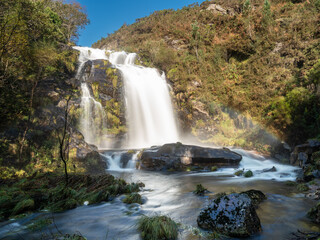Rio Xestosa, Ourol, Lugo. Cascada, caída de agua.