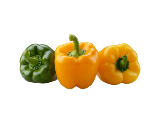 Golden Yellow Bell Pepper Isolated on Transparent Background