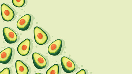 flat avocado hand drawn background vector illustration
