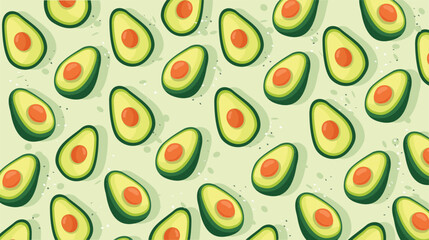 flat avocado hand drawn background vector illustration