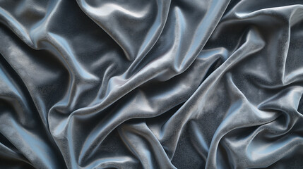 Obraz premium Silver gray velvet texture featuring a smooth and soft fabric with metallic gray tones and a delicate sheen on the velvety surface, perfect for luxurious design and interior references