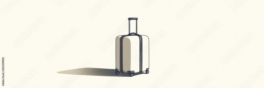 Fototapete This illustration features a minimalist suitcase with sharp lines and a handle, ideal for showcasing a stylish travel aesthetic. Generative AI
