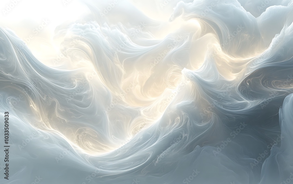 Fototapete a soft, ethereal swirl of light and shadows, creating a dreamlike atmosphere with gentle colors and 