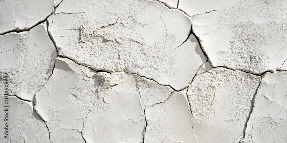 Aufkleber surface texture of a white concrete wall, featuring a cement pattern with cracks, providing space fo