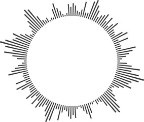 Sound wave or voice message waveform. Podcast, media record, radio signal. Decibel audio record icon
