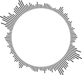 Sound wave or voice message waveform. Podcast, media record, radio signal. Decibel audio record icon