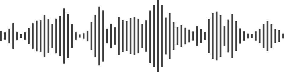 Sound wave or voice message waveform. Podcast, media record, radio signal. Decibel audio record icon