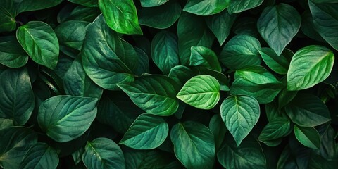 Fototapeta premium Background template featuring green leaves