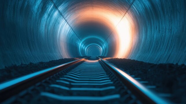 drilling operation inside long underground tunnel