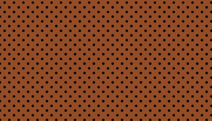 Black polka dots pattern on brown background wallpaper
