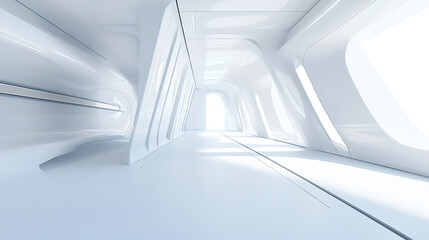 Naklejka premium Artificial Space Abstract Architecture Interior White Background 