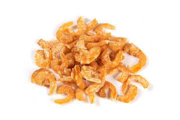 dried shrimp isolated on white background