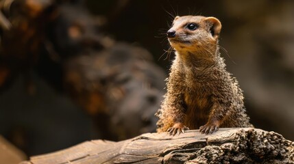 Fototapeta premium A small, cute animal with a fluffy appearance and wide eyes.