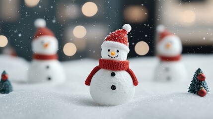 Fototapeta premium Snowy Christmas Eve celebration, with children building snowmen and the world covered in white, christmas eve, celebration snow