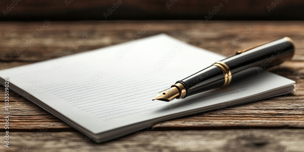 Fototapete writing a to-do list on a notebook page with a pen against a wooden background.