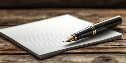 Writing a to-do list on a notebook page with a pen against a wooden background.