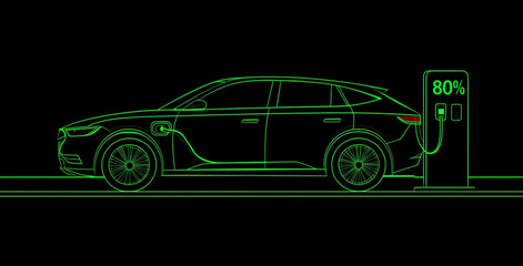 New energy electric vehicles are charging
