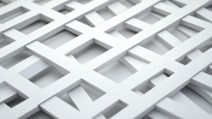 Abstract structure of intersecting white lines in a modern design, creating a dynamic and textured visual pattern.