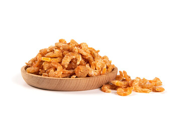 dried shrimp isolated on white background