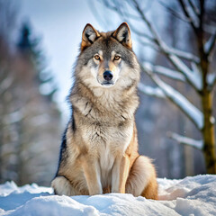 Obraz premium wolf, animal, snow, wild, winter, wildlife, mammal, gray, nature, predator, dog, canine, fur, gray wolf, canis lupus, grey, head, canis, carnivore, animals, forest, lupus, grey wolf, portrait, timber