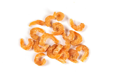 dried shrimp isolated on white background
