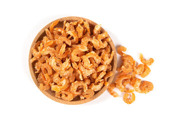 dried shrimp isolated on white background