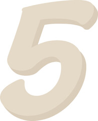 Illustration of Number five in 3D