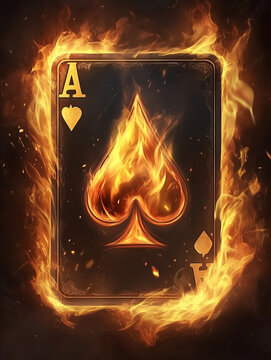 Asso di picche che brucia. Carte.