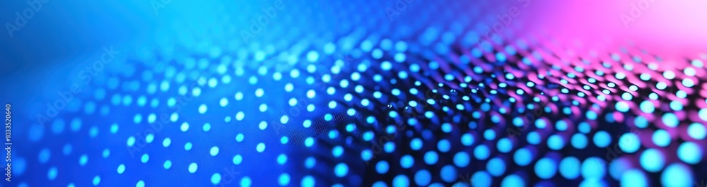 Poster abstract blue and pink bokeh background with a blurred pattern of circular lights.