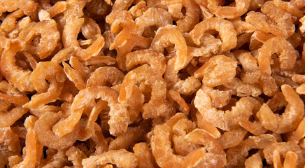 dried shrimp texture background, seafood ingredients.