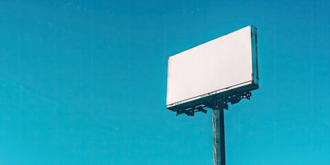 advertising sign against a clear blue sky